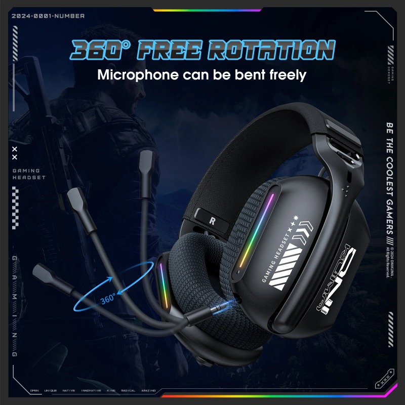 ONIKUMA GT808 Wireless Gaming  - Gaming Headset Rgb recension och pris