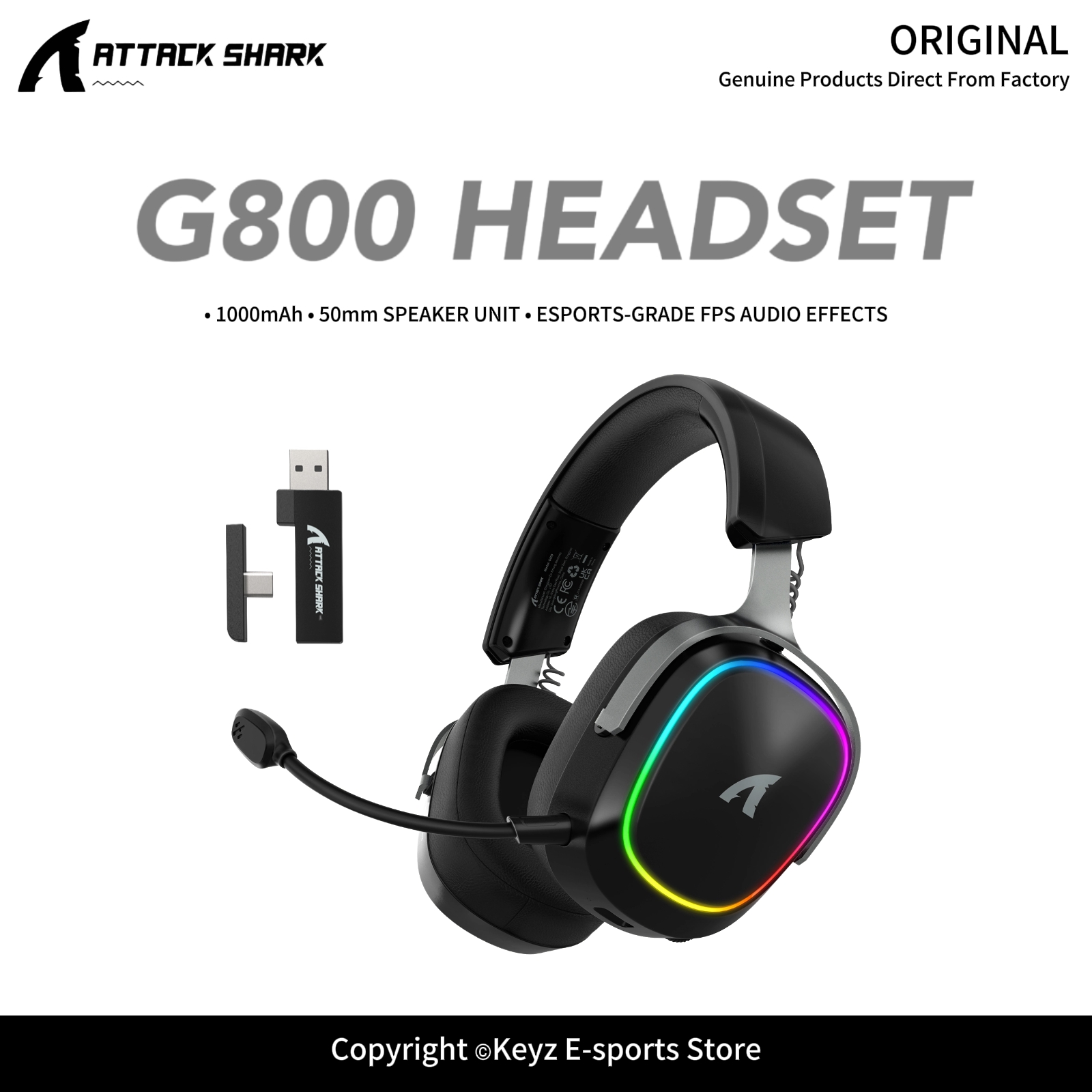 ATTACK SHARK G800 4-IN-1 Wirel - Gaming Headset Rgb recension och pris