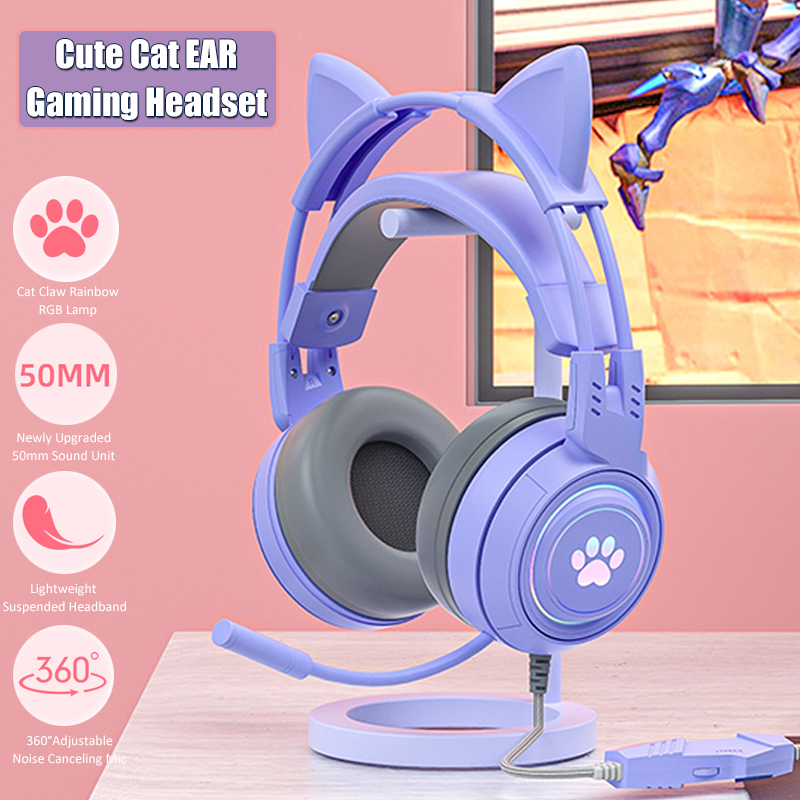 Cute Cat Ear Gaming Headphones - Gaming Headset Rgb recension och pris