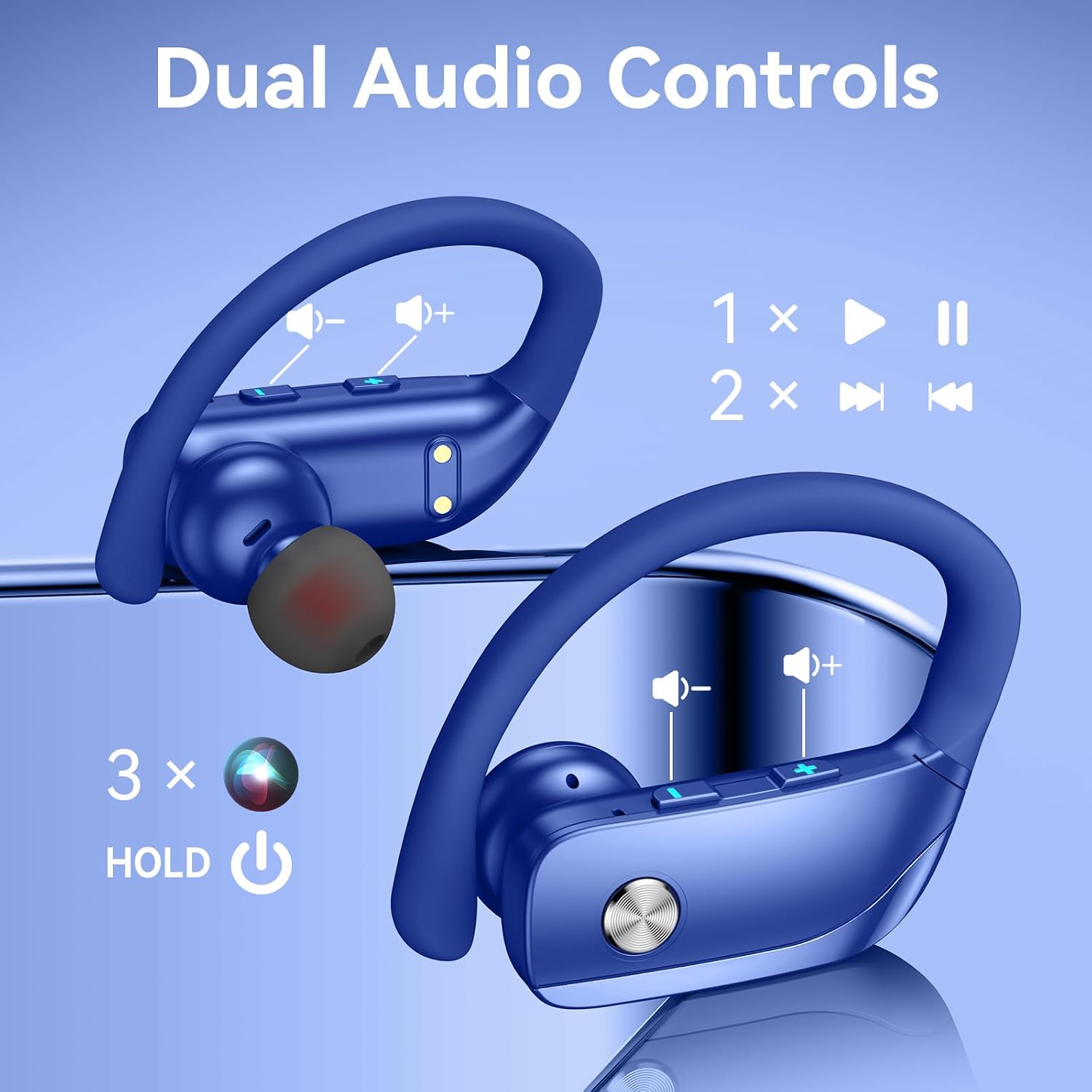Wireless Earbuds with 80H Play - Sports Earphone Hook recension och pris